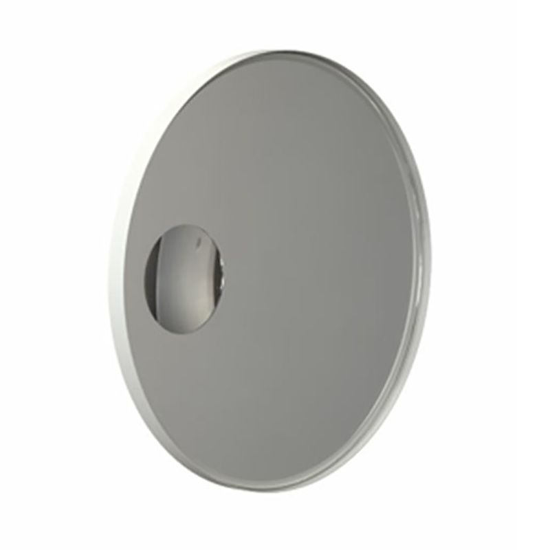 FROST - Unu 4140 Spiegel Ø60cm - weiß/mit schmalem Regalrahmen/T 3cm/Vergrößerungsspiegel eingebaut Ø14,5cm von FROST