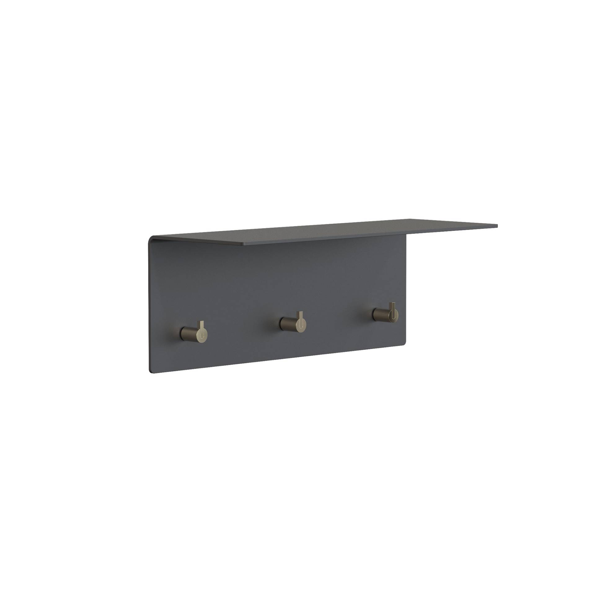 FROST - Unu Wandgarderobe 40x15x15cm - schwarz/matt/gold poliert/BxHxT 40x15x15cm von FROST