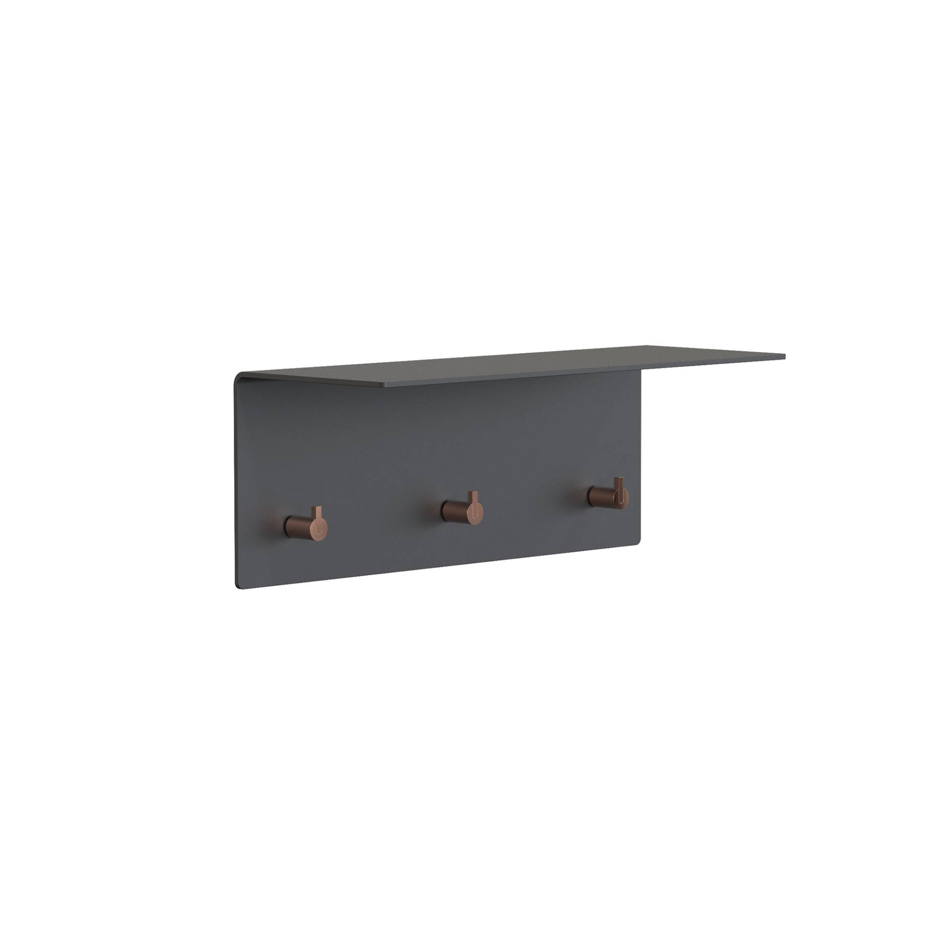 FROST - Unu Wandgarderobe 40x15x15cm - schwarz/matt/kupfer poliert/BxHxT 40x15x15cm von FROST