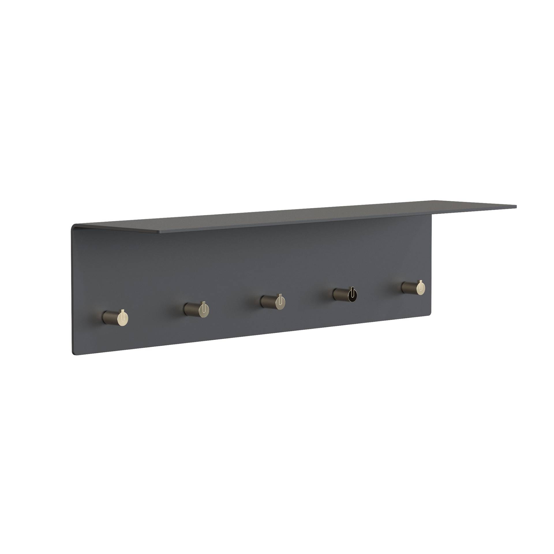 FROST - Unu Wandgarderobe 60x15x15cm - schwarz/matt/gold poliert/BxHxT 60x15x15cm von FROST