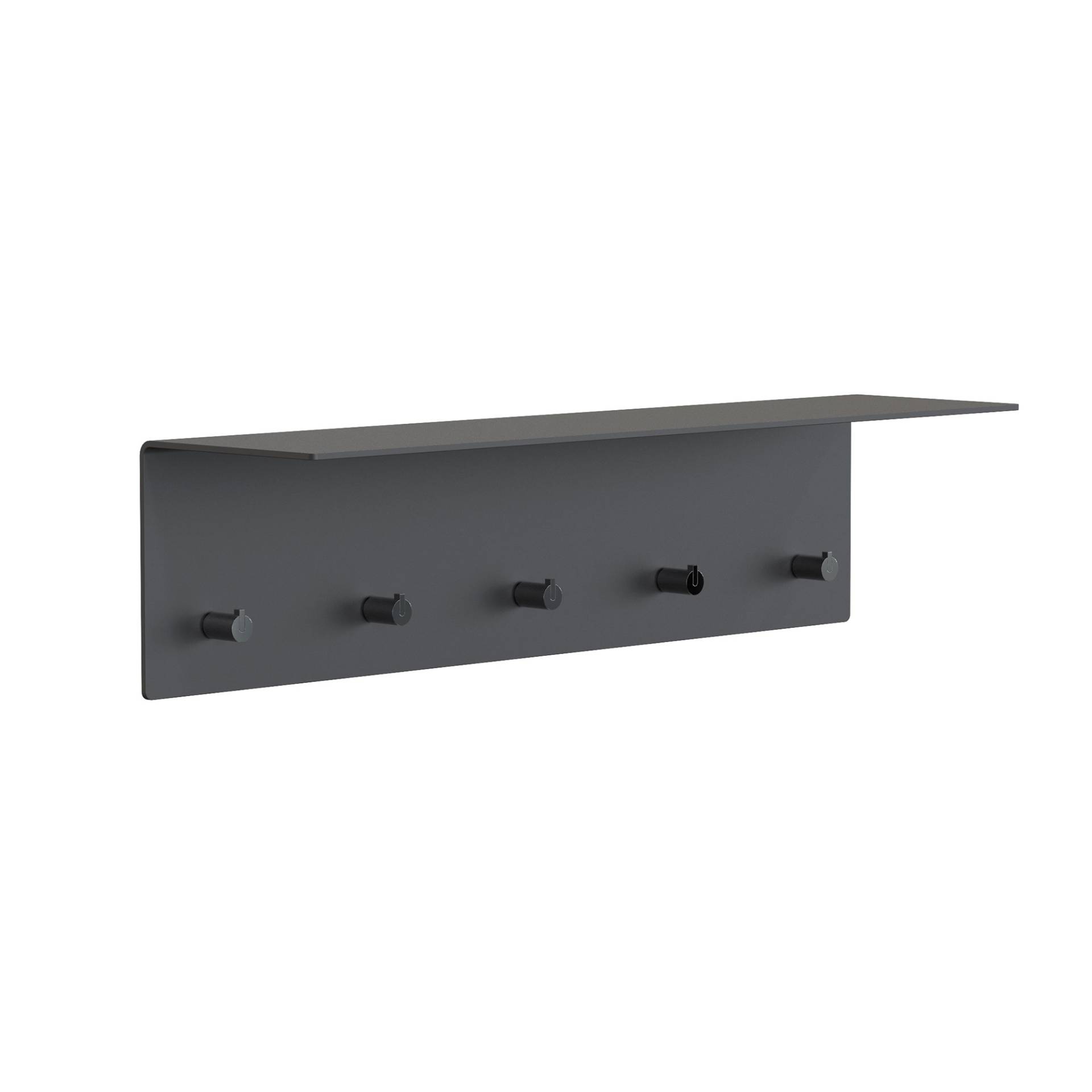 FROST - Unu Wandgarderobe 60x15x15cm - schwarz/matt/schwarz poliert/BxHxT 60x15x15cm von FROST