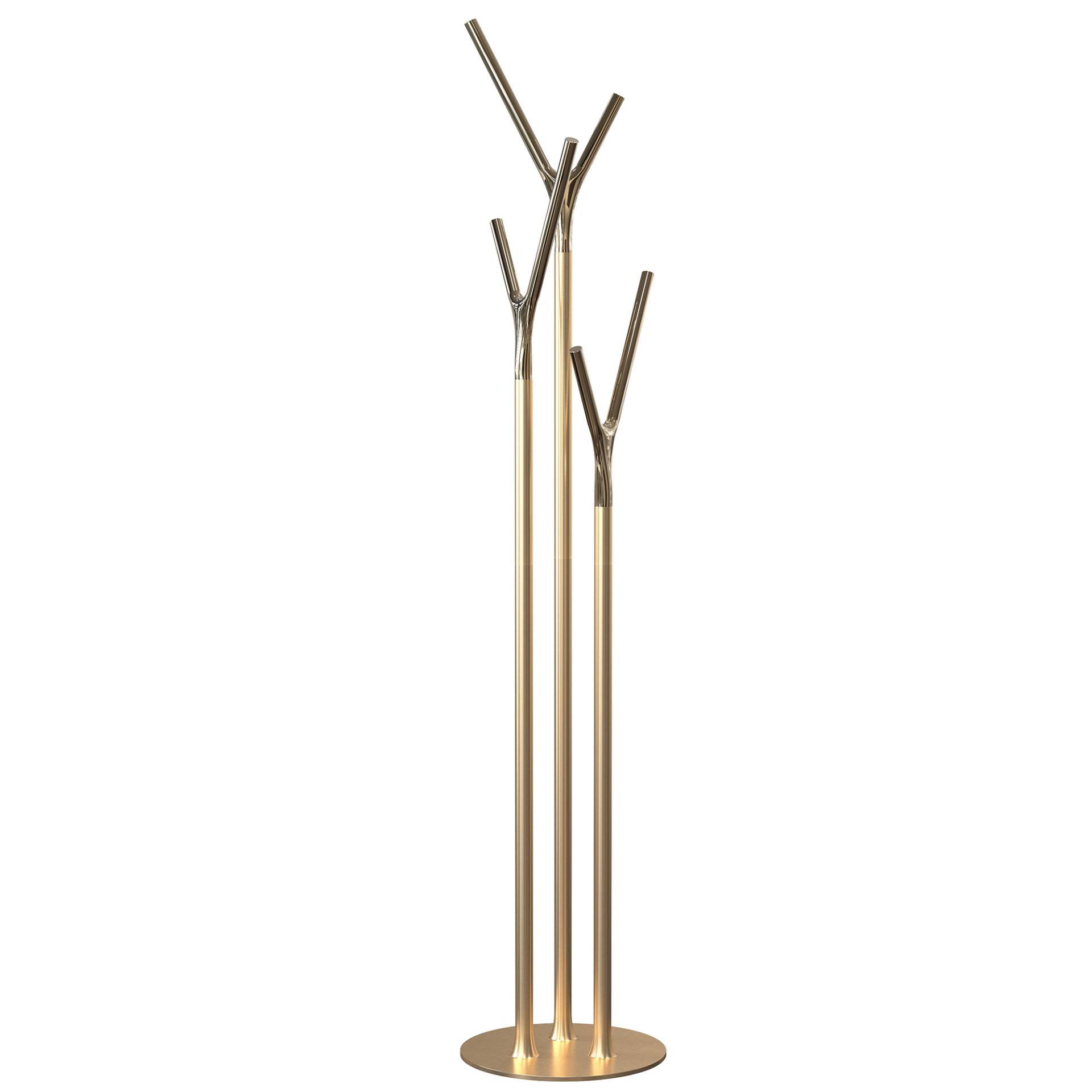 FROST - Wishbone Kleiderständer - gold gebürstet / gold poliert/H 175cm x Ø 35cm von FROST