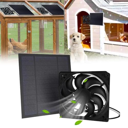 Solarbetriebener Abluftventilator mit wasserdichtem Hochgeschwindigkeits-Ventilator für Hühnerstall, Gewächshäuser, Haustierhäuser im Freien von FROVOL