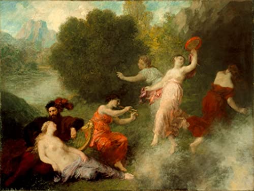 FROZBI Leinwand Bilder Kunstdrucke Leinwand Plakat Berühmtes Gemälde Tannhäuser auf dem Venusberg von Henri Fantin-latour für Wohnzimmer 60x90cm von FROZBI