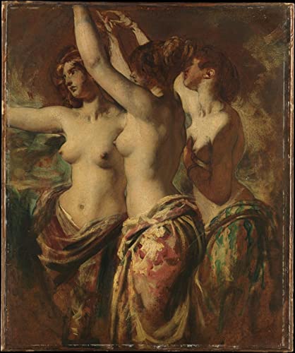 FROZBI Leinwandbilder Bild Poster Kunstdrucke Ölgemälde die Drei Grazien von William Etty für Wanddekoration 60x90cm von FROZBI