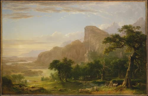 FROZBI Moderne Leinwand Bilde Leinwand Abstrakt Kunstwerk Klassische Malerei Landschaftsszene aus Thanatopsis von Asher Brown Durand für Bürodekoration 60x90cm von FROZBI