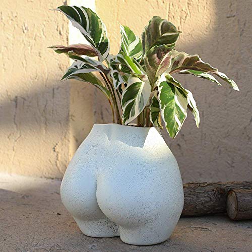 FROZZUR Körper-Pflanzgefäß Butt Vase, weibliche Körper Blumentöpfe mit Drainagelöchern, Harz Blumenübertopf Modern, Modernes Design Boho Formstücke, Künstliche Faux Topfblume für Wohnkultur Indoor von FROZZUR