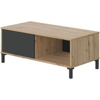 Couchtisch Evansville, Kaffetisch, Couchtisch für das Wohnzimmer, cm 100x50h40, Asteiche und Anthrazit von FRS