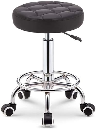 FRTBVNHC Hocker auf Rollen Barhocker PU-Gittertyp mit Fußstütze Barhocker Drehstuhl Barbershop Beauty Studio Bistro Restaurant Esszimmerhocker (Farbe: A11, Größe: 33 * 41-53CM) Hallo ShaoSu von FRTBVNHC