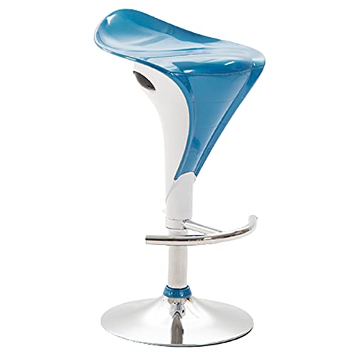 FRTBVNHC Moderner Barstuhl, höhenverstellbar (68–78 cm), drehbare Bar, mit galvanisierter Fußstütze (Farbe: Blau) ShaoSu von FRTBVNHC