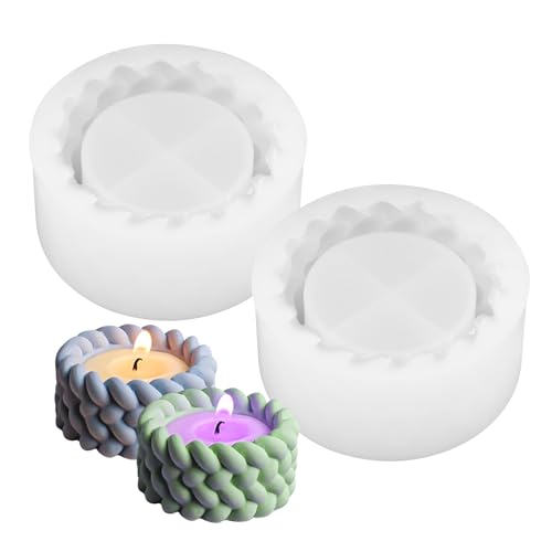FRUHLING 2 Stück Silikonform Kerzenhalter Teelichthalter Gießformen Silikon Kerzenständer Silikonform Blumentopf Form Epoxidharz DIY Beton Formen für Kerzen Blumentöpfe von FRUHLING