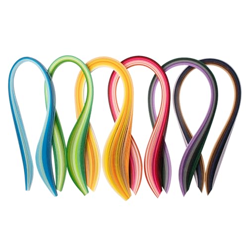 FRUHLING Papier Quilling Streifen Set Quilling Papierstreifen Bunt Tonpapierstreifen 50 Farben 500 Streifen 5 mm Breite 54 cm Länge für DIY Papierhandwerk Papierblumenherstellung von FRUHLING