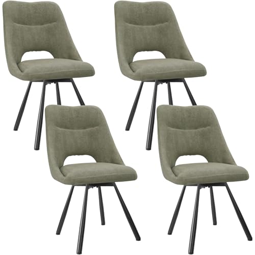 FRUOGO Esszimmerstühle 4er Set, mit Kaschmirimitat, Veloursstuhl mit Ausgeschnittener Rückenlehne, Gepolsterte Stühle für Esszimmer, Küche, Schlafzimmer, Rezeption-Graubraun von FRUOGO