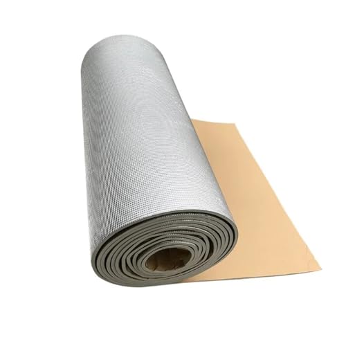 Dämmschaummatte 1 Rolle 50 * 200 Cm Aluminiumfolie Baumwolle Auto Wärmedämmfolie LKW Wärmedämmung Schalldämpfer Pad Brandschutzschaum(10mmx50cmx200cm) von FRVVPL