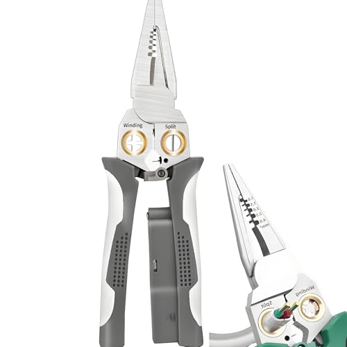 8-in-1-Abisolierzange Mit Spannungsprüfer, Abisolierzange, for Schneiden Und Ziehen Von Zangen, Elektrischen Zangen, Reparaturwerkzeug for Elektriker(Gray) von FRYSKYO