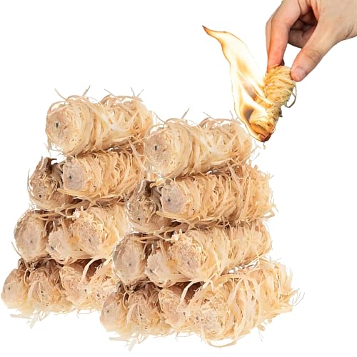 FRYSKYO 20/40/100 Stück Natürliche Feueranzünder, Feueranzünder for Holzöfen, Schnelle Holzwachs-Grillanzünder, Ideal for Öfen, Grill, Feuerstelle(20pcs) von FRYSKYO