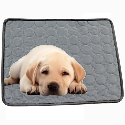 FRYSKYO Kühlmatte for Haustiere, Matte Aus Eisseide, Selbstkühlendes Haustier-Pad, Faltbare Reisedecke for Den Einsatz Bei Heißem Wetter(Dark Gray,2X-Large) von FRYSKYO