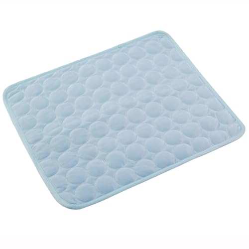 FRYSKYO Kühlmatte for Haustiere, Matte Aus Eisseide, Selbstkühlendes Haustier-Pad, Faltbare Reisedecke for Den Einsatz Bei Heißem Wetter(Light Blue,2X-Large) von FRYSKYO