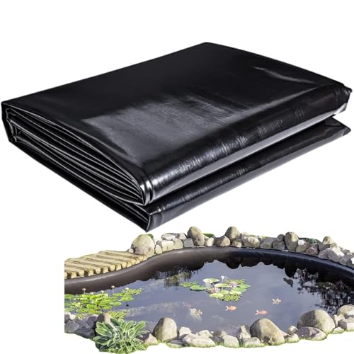 FRYSKYO Teichfolie, Schwarze, Strapazierfähige Unterlage-Dichtungsfolie, Flexible Gartenmembran-Teichfolie for Außenteiche, Wasserfälle, Bäche, Springbrunnen(2x2m) von FRYSKYO