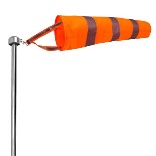 FRYSKYO Windsack, Ripstop-Sockentasche Zur Messung Der Windrichtung, Wasserdicht, Einfach Zu Fliegen, for Den Außenbereich, Flughafen, Bauernhof Und Park(Orange,100cm) von FRYSKYO