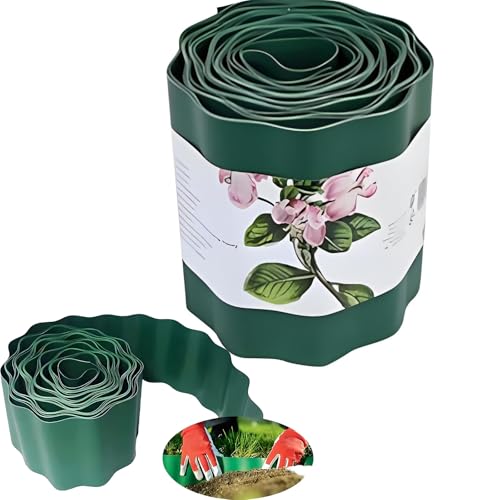 Gartenrand-Begrenzungszaun, Gewellte Gartentrennkante, Zur Rasentrennung, for Die Bepflanzung Von Hof, Terrasse, Weg Und Balkon(10 * 9cm) von FRYSKYO