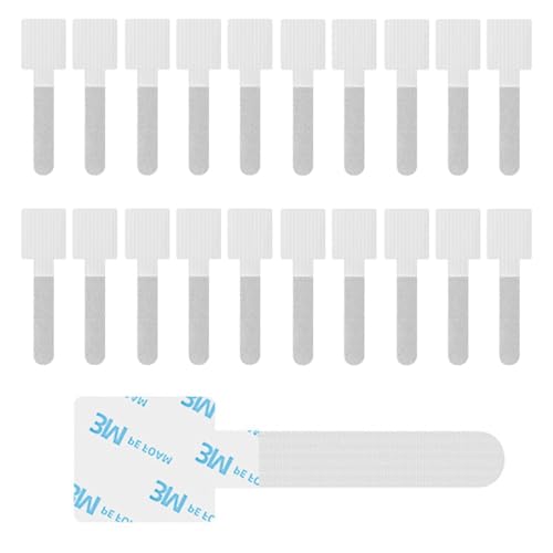 Kabelbinder, Selbstklebend, for Unter Den Schreibtisch, Geeignet for Büro, Zuhause, Schreibtischaufbewahrung, Computer- Und Handykabelaufbewahrung, 10er/20er-Packung, Grau(20PCS) von FRYSKYO