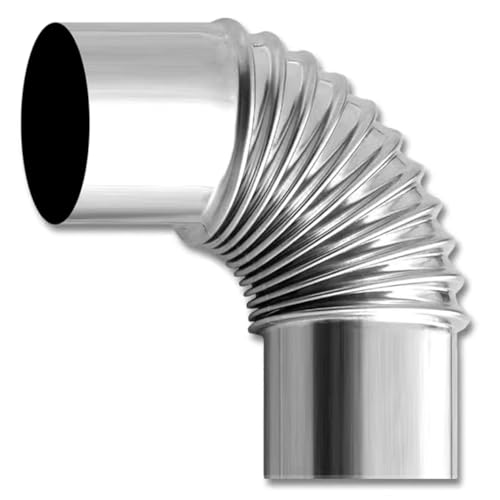 Kaminrohrbogen Aus Edelstahl, 90°-Kniestück for Abgasrohre, Geeignet for Küchen, Gaswarmwasserbereiter, Verschiedene Gewächshäuser, Lüftungssysteme, Lange Haltbarkeit(50mm) von FRYSKYO