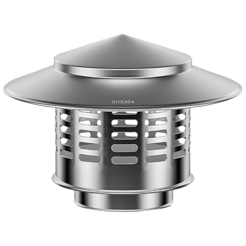 Schirmförmige Schornsteinkappe, Schornsteinkappe Aus Edelstahl 304, Regenschutz Mit Gerolltem Rand, Windbeständiger Wetterschutz for Heimwerker(220mm) von FRYSKYO