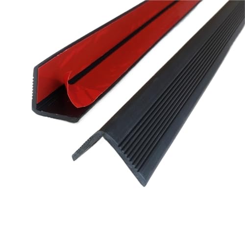 Rutschfeste Treppenkanten aus Vinyl, selbstklebende rutschfeste Treppenstufen, Schutz for Innen- und Außentreppen, einfach zu installieren, wasserdicht(Black,3.5x3.5cm-10pack/393in) von FRZXBKW
