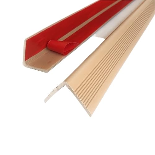 Rutschfeste Treppenkanten aus Vinyl, selbstklebende rutschfeste Treppenstufen, Schutz for Innen- und Außentreppen, einfach zu installieren, wasserdicht(Brown,3.5x3.5cm-5pack/196in) von FRZXBKW