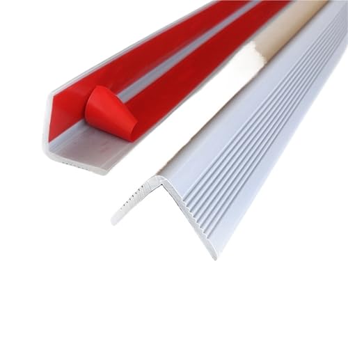 Rutschfeste Treppenkanten aus Vinyl, selbstklebende rutschfeste Treppenstufen, Schutz for Innen- und Außentreppen, einfach zu installieren, wasserdicht(Gray,3.5x3.5cm-3pack/118in) von FRZXBKW