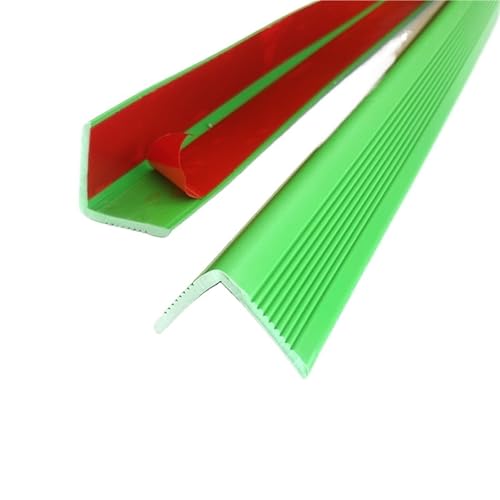 Rutschfeste Treppenkanten aus Vinyl, selbstklebende rutschfeste Treppenstufen, Schutz for Innen- und Außentreppen, einfach zu installieren, wasserdicht(Green,2.5x2.5cm-5pack/196in) von FRZXBKW