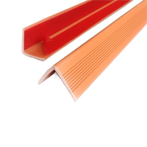 Rutschfeste Treppenkanten aus Vinyl, selbstklebende rutschfeste Treppenstufen, Schutz for Innen- und Außentreppen, einfach zu installieren, wasserdicht(Orange,3.5x3.5cm-5pack/196in) von FRZXBKW