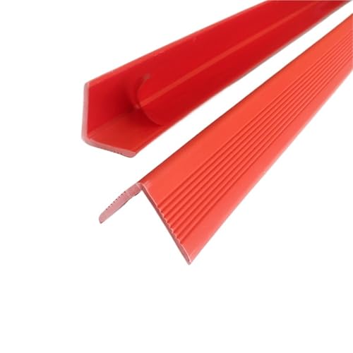 Rutschfeste Treppenkanten aus Vinyl, selbstklebende rutschfeste Treppenstufen, Schutz for Innen- und Außentreppen, einfach zu installieren, wasserdicht(Red,2.5x2.5cm-10pack/393in) von FRZXBKW