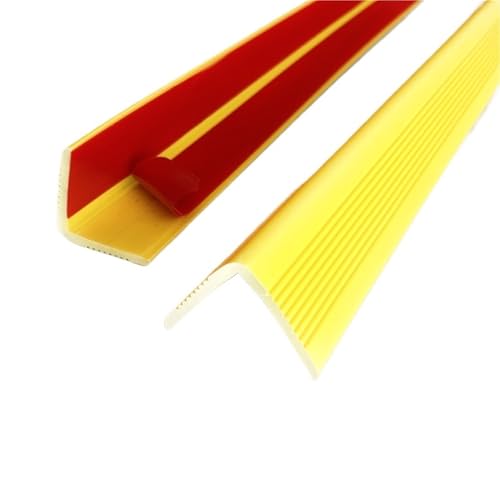 Rutschfeste Treppenkanten aus Vinyl, selbstklebende rutschfeste Treppenstufen, Schutz for Innen- und Außentreppen, einfach zu installieren, wasserdicht(Yellow,2.5x2.5cm-10pack/393in) von FRZXBKW