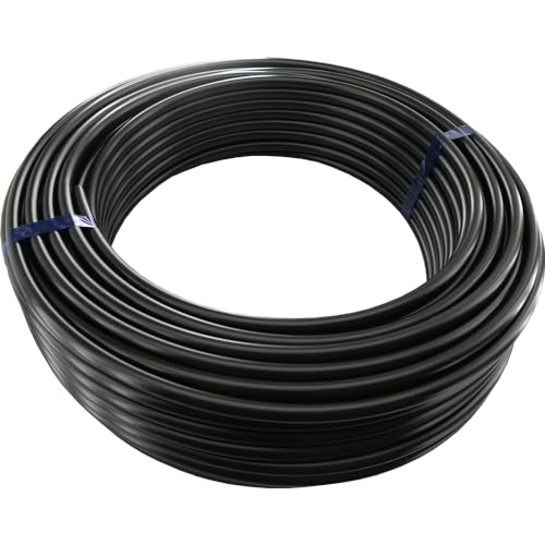 Fittingstore - 50 Meter - Polyethylen-Schlauch, verschiedene Größen, Druckluft, Wasser, Pneumatikschlauch (6 x 4 mm, Schwarz) von fittingstore