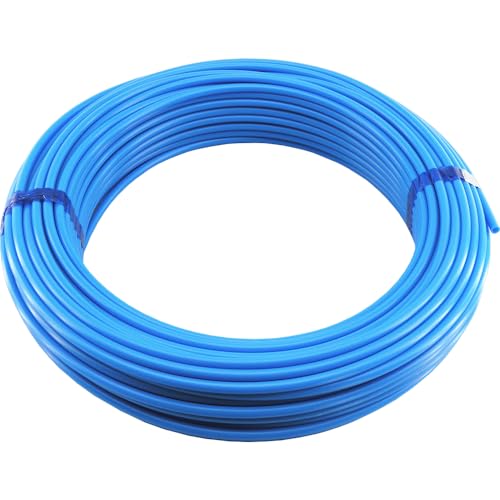 50 Meter - Polyethylen-Schläuche, verschiedene Größen, Druckluft, Wasser, Pneumatikschlauch (6 x 4 mm, Blau) von fittingstore