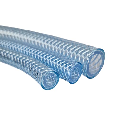 Fittingstore - METERWARE - PVC-Schlauch mit Gewebeeinlage - Lebensmittelqualität, Trinkwasser, Druckluftschlauch, Wasserschlauch (Transparent / 25,4 x 34 mm) von FS FITTINGSTORE