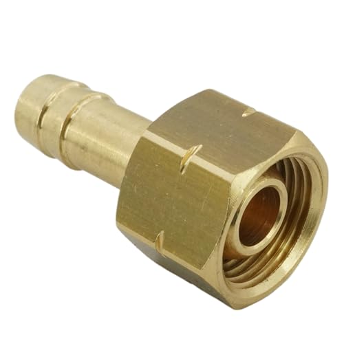 Fittingstore - Schlauchtüllen mit Überwurfmutter& Linksgewinde druckbeständig bis zu PN 40 bar (Sechskant- Bund) (Werkstoff: Messing, G 1/2" LINKS - 6 mm) von fittingstore