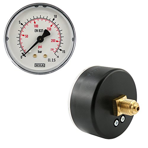 Fittingstore - Waagerecht Manometer Ø 40, 50, 63 mm Druckluftmanometer, Klasse 2.5, auch für Vakuum (An"zei"gebe"reich: 0-1 bar, Durch"mes"ser: 63 mm) von fittingstore