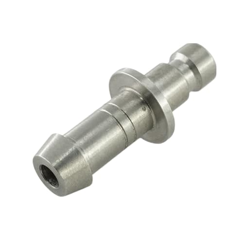 Kupplungsstecker NW 2,7 mit Schlauchtülle Micro-Druckluftstecker Messing/vernickelt Edelstahl (Edelstahl - 5 mm) von fittingstore