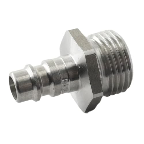 Kupplungsstecker NW 7,2 mit Außengewinde inkl. Dichtungsring Standard Druckluftstecker (Edelstahl - G 3/8") von fittingstore