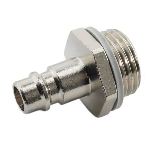 Kupplungsstecker mit Außengewinde Messing/vernickelt Edelstahl Druckluftstecker NW7,2 (G 1/2", Werkstoff: Messing vernickelt) von fittingstore