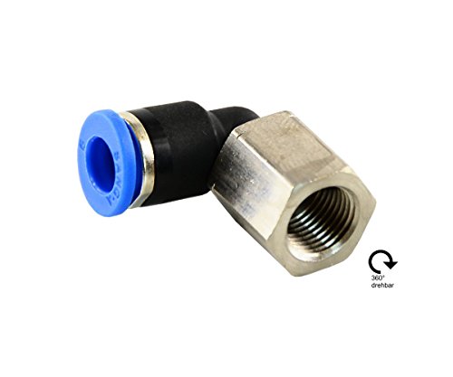 L-Steckverschraubung mit Innengewinde Winkel Steckverbinder, Pneumatik Druckluft (8 mm, Gewinde: G 3/8") von fittingstore