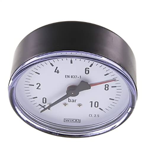 Manometer waagerecht Ø 80, 100 mm, Klasse 2.5 Druckluftmanometer (Ø 80 mm / 0-10 bar) von FS FITTINGSTORE