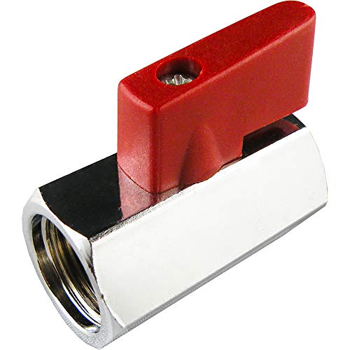 Fittingstore - Mini-Kugelhähne mit Knebelgriff einseitig, PN 15, für Druckluft, Wasser, Vakuum, Ventil, Kugelhahn (G 3/8", Innengewinde) von fittingstore