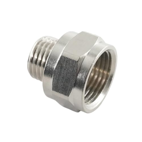 Reduziernippel mit zylindrischem Außen- und Innengewinde Messing vernickelt Fittinge Druckluft Wasser Installation (AG: G 1/2" x IG: G 3/4") von fittingstore