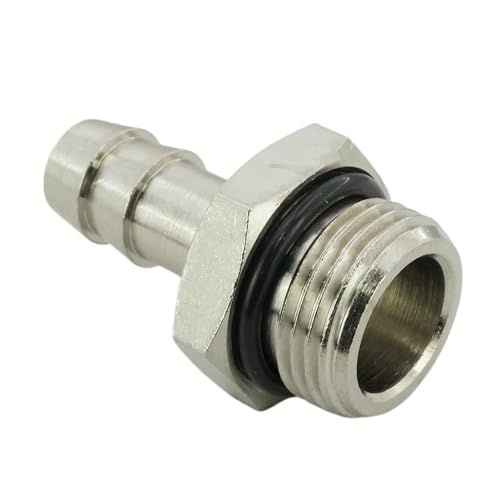 Schlauchtülle mit Außengewinde und NBR-Dichtungsring Messing vernickelt (G 1/2" - 12 mm) von fittingstore