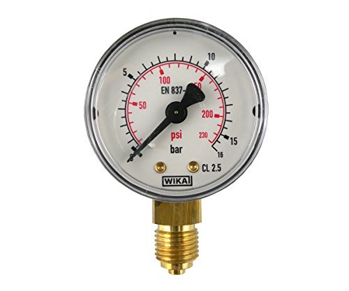 Senkrecht Manometer Ø63 mm - Klasse 2.5 - Druckluftmanometer (Anzeige: 0-160 bar) von FS FITTINGSTORE