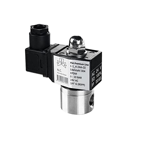 FSA Magnetventil Edelstahl 304 1/4" 24V AC 0-10 bar EPDM stromlos geschlossen FSA Magnetventil Edelstahl 304 1/4" 24V AC 0-10 bar EPDM stromlos geschlossen von FSA